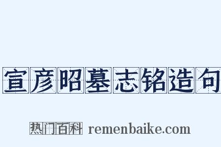 宣彦昭墓志铭造句是什么意思的图片